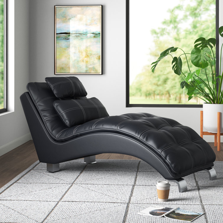 Faux leather chaise sale